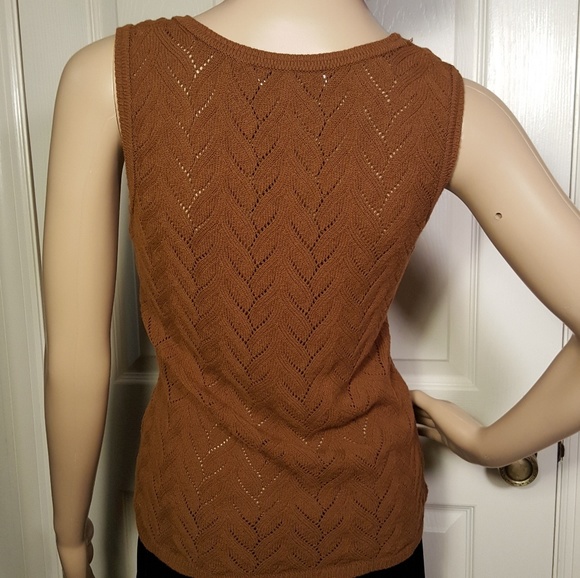 LU by Lolita Brown Sleeveless Knit Sweater Top - Picture 4 of 7